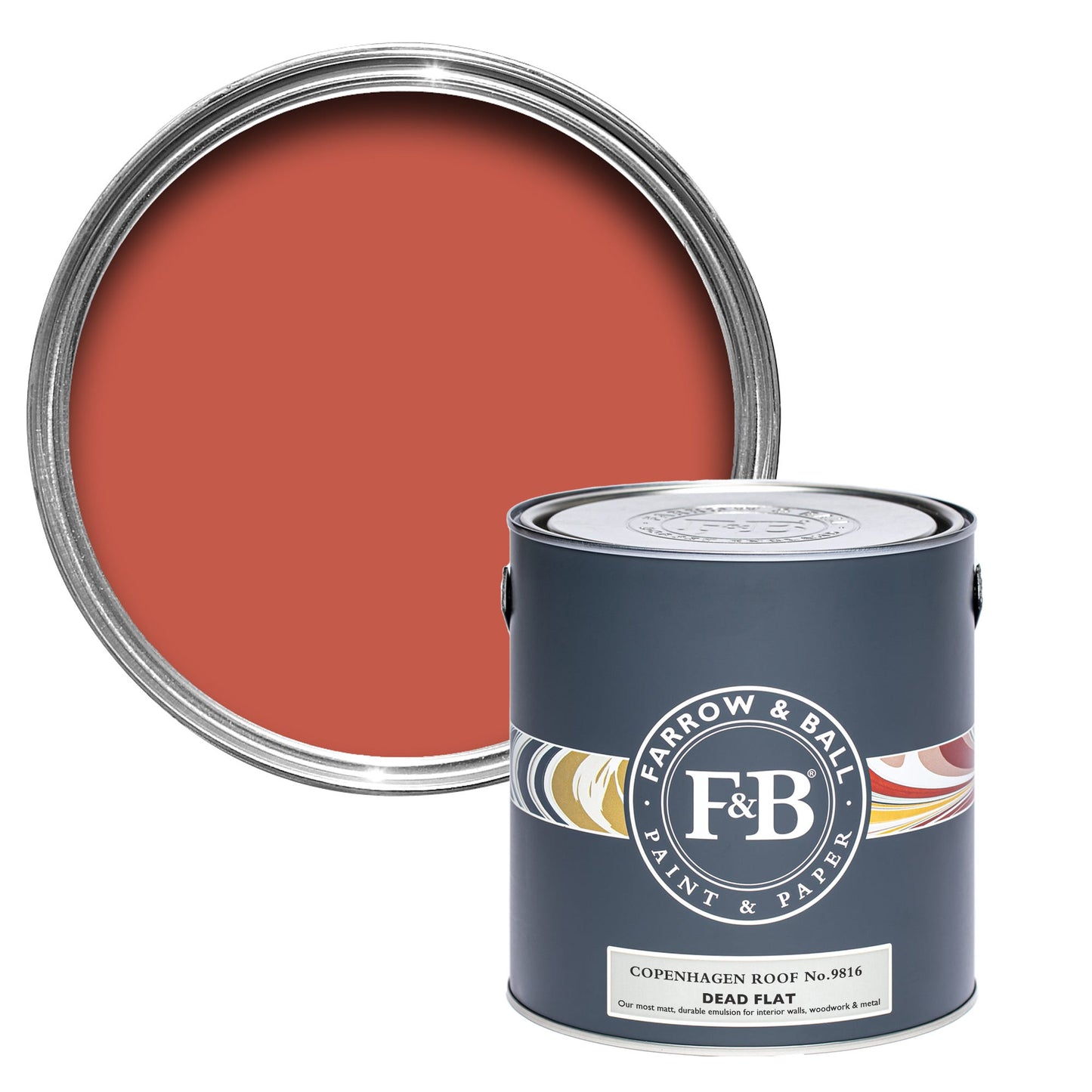 Farrow & Ball Multi Surface 2.5L Dead Flat Copenhagen Roof No.9816