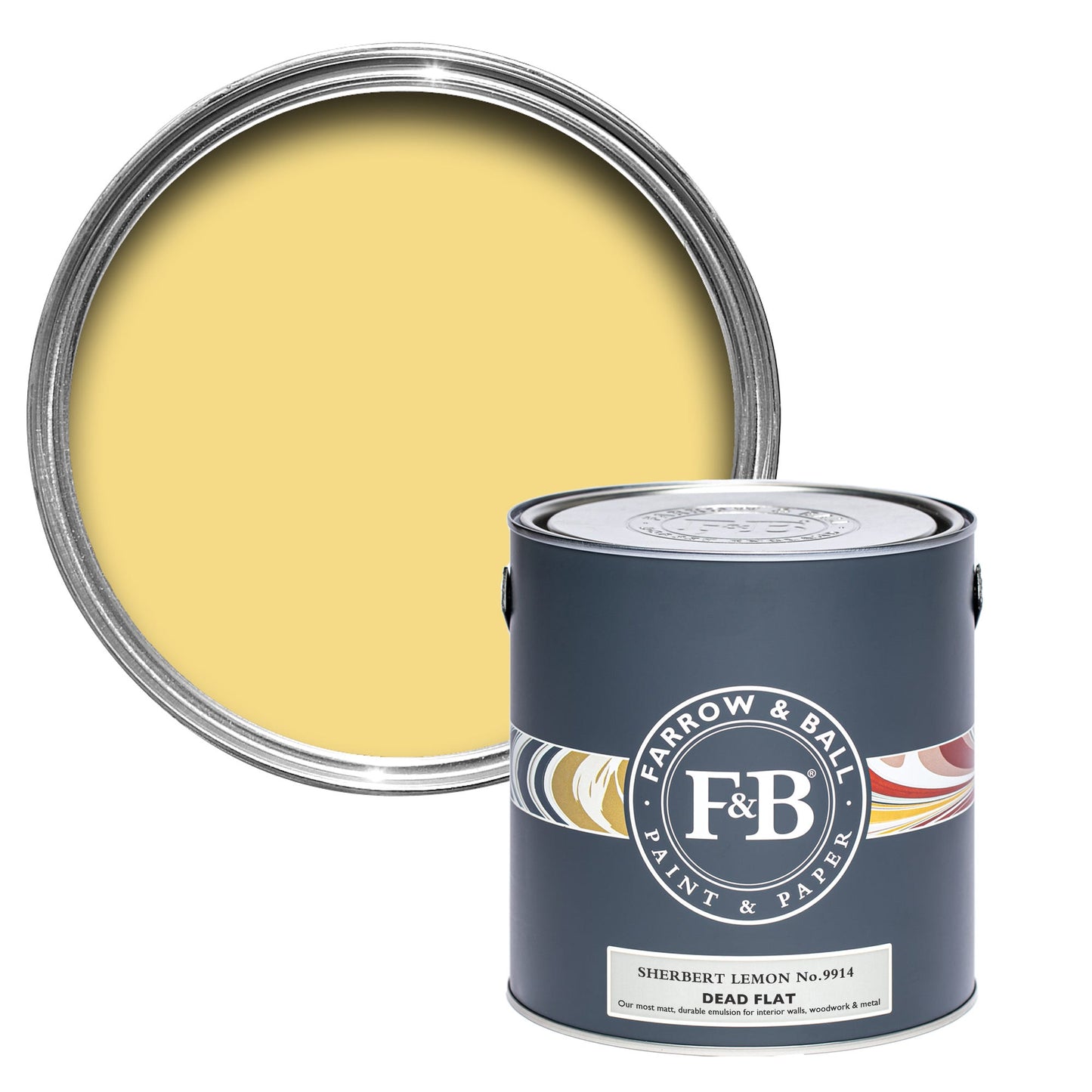 Farrow & Ball Multi Surface 750ml Dead Flat Sherbert Lemon No.9914