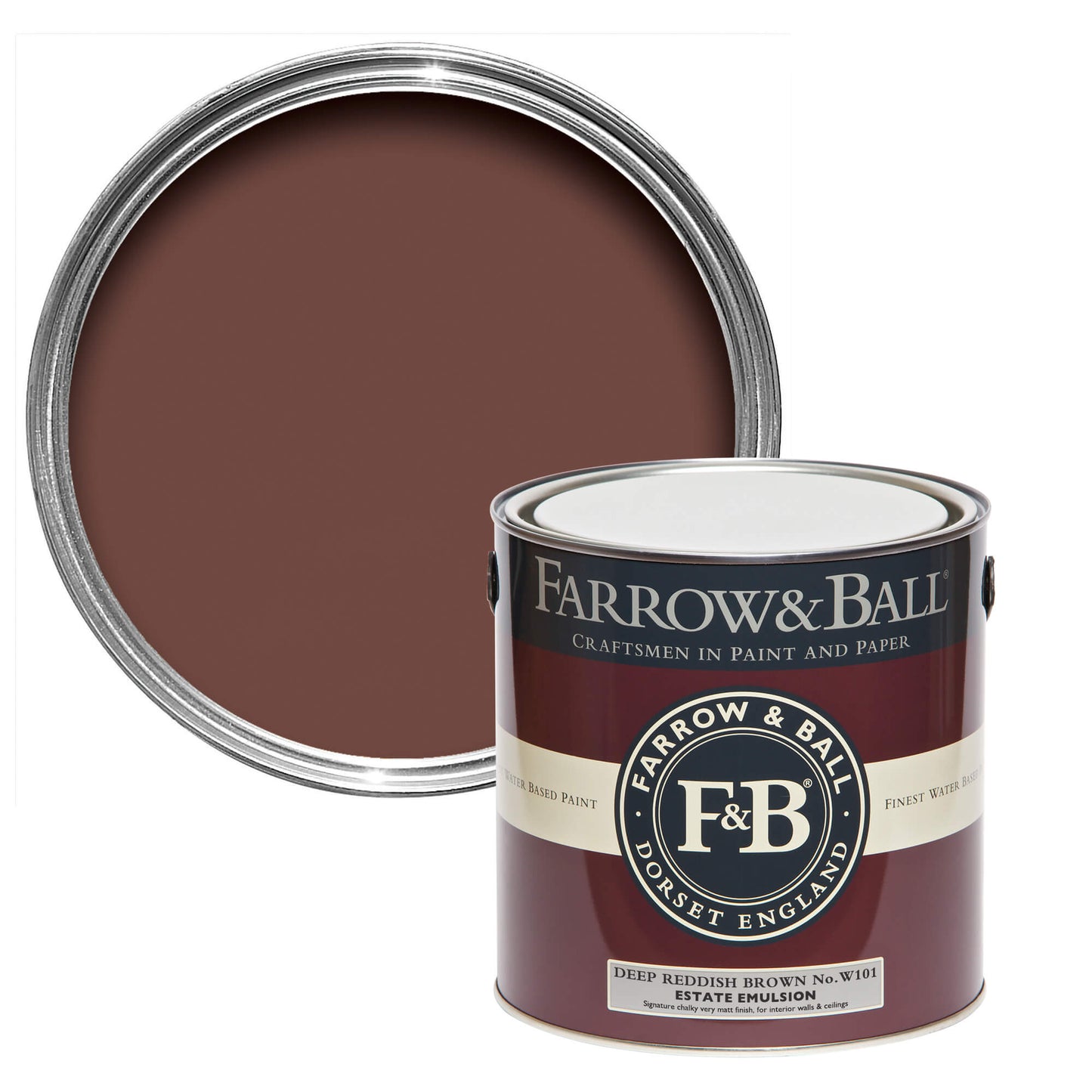 Farrow & Ball 750ml Modern Eggshell Deep Reddish Brown No.W101