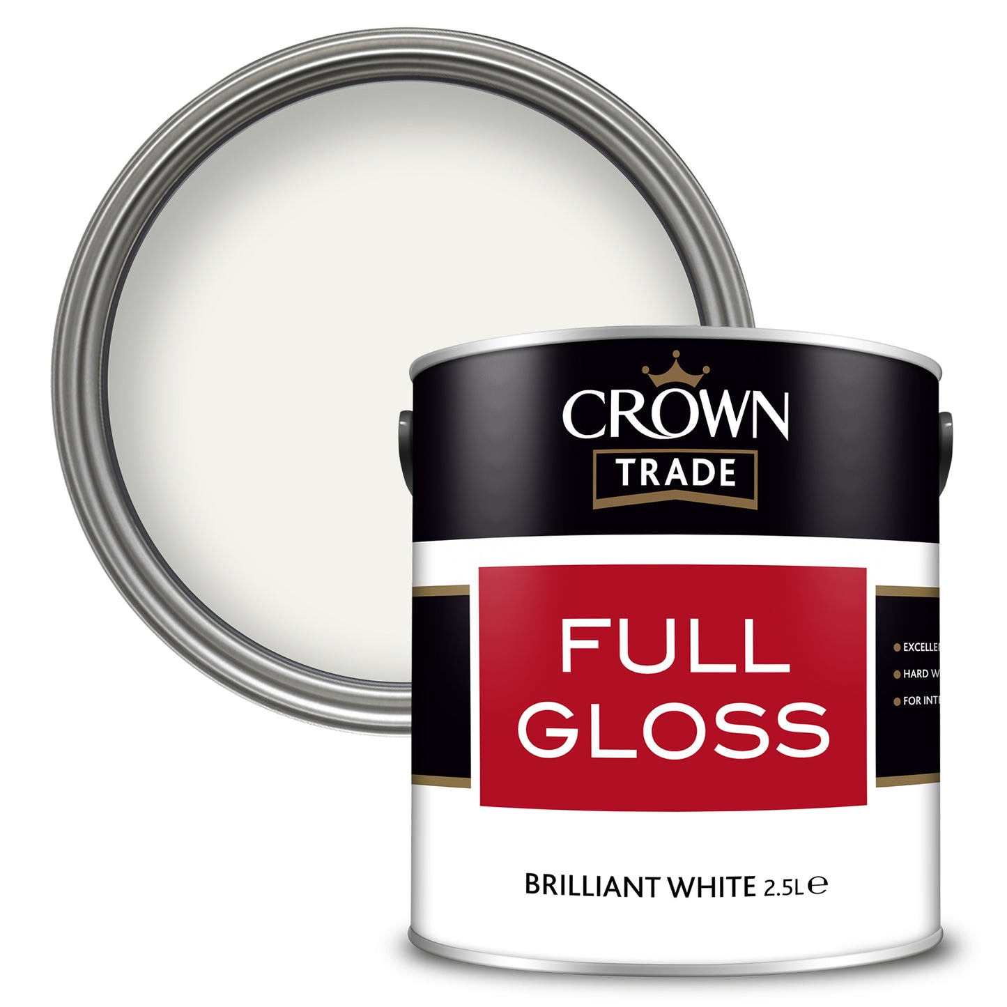 Crown Trade Full Gloss Extreme Hardwearing Paint - Brilliant White