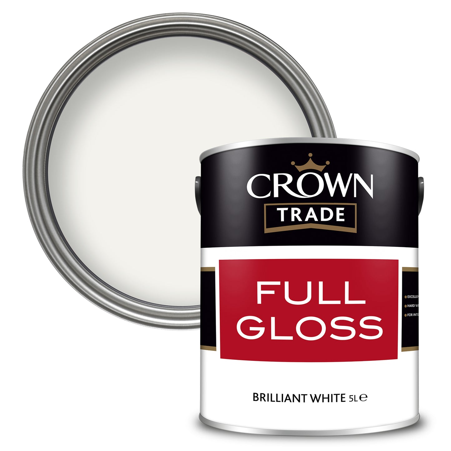 Crown Trade Full Gloss Extreme Hardwearing Paint - Brilliant White