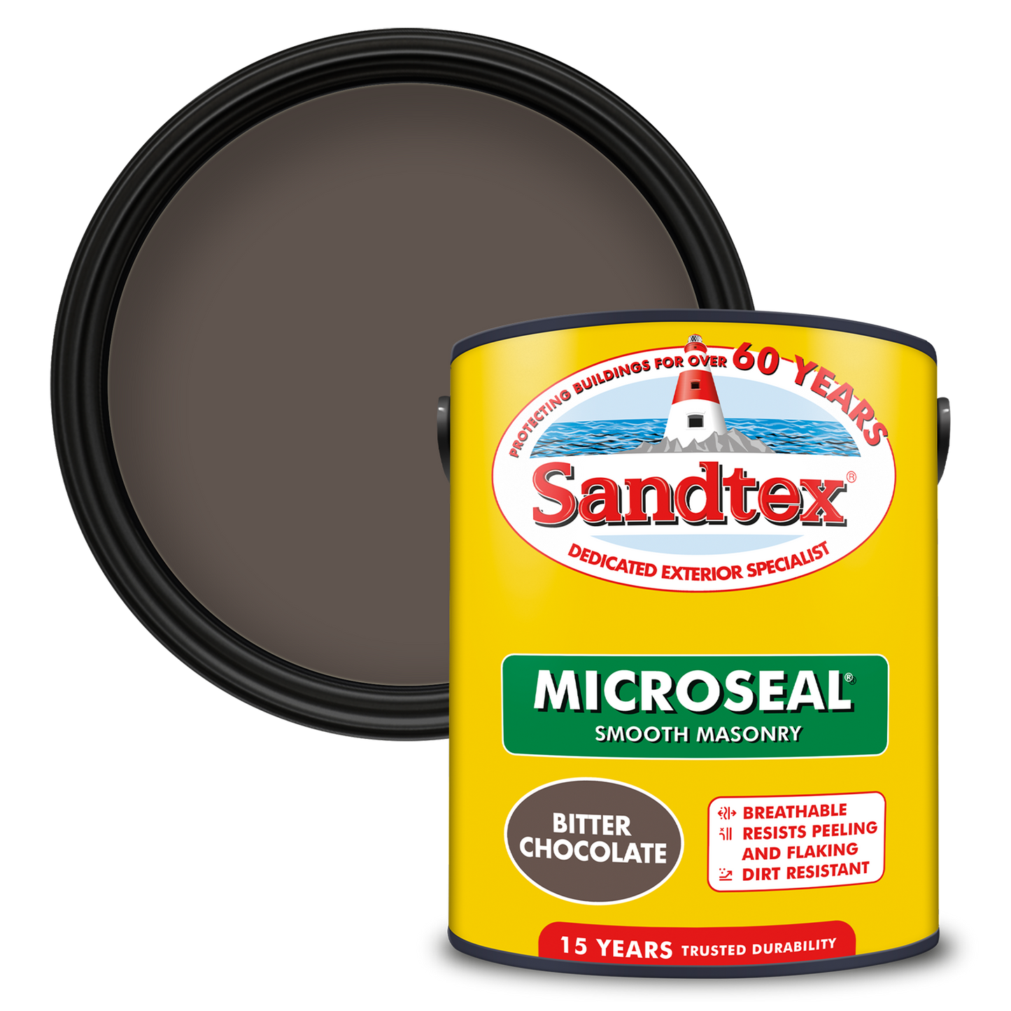 Sandtex 15 Year Weatherproof Exterior Wall Paint - Bitter Chocolate