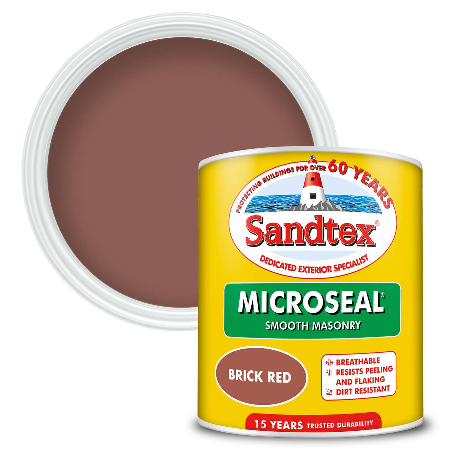Sandtex 15 Year Weatherproof Exterior Wall Paint - Brick Red
