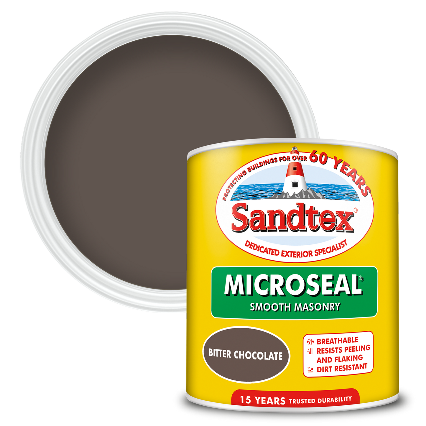Sandtex 15 Year Weatherproof Exterior Wall Paint - Bitter Chocolate
