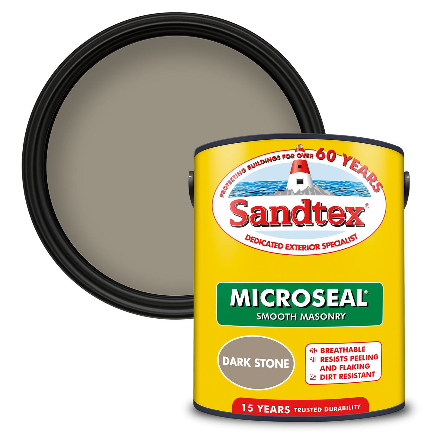 Sandtex 15 Year Weatherproof Exterior Wall Paint - Dark Stone