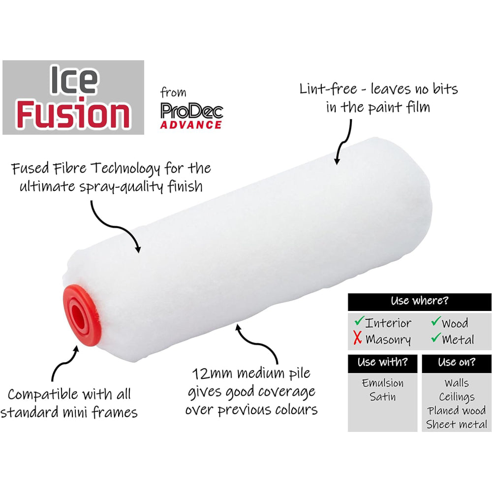 Pack of 9 Prodec 4" Ice Fusion Ice Cube Mini Rollers