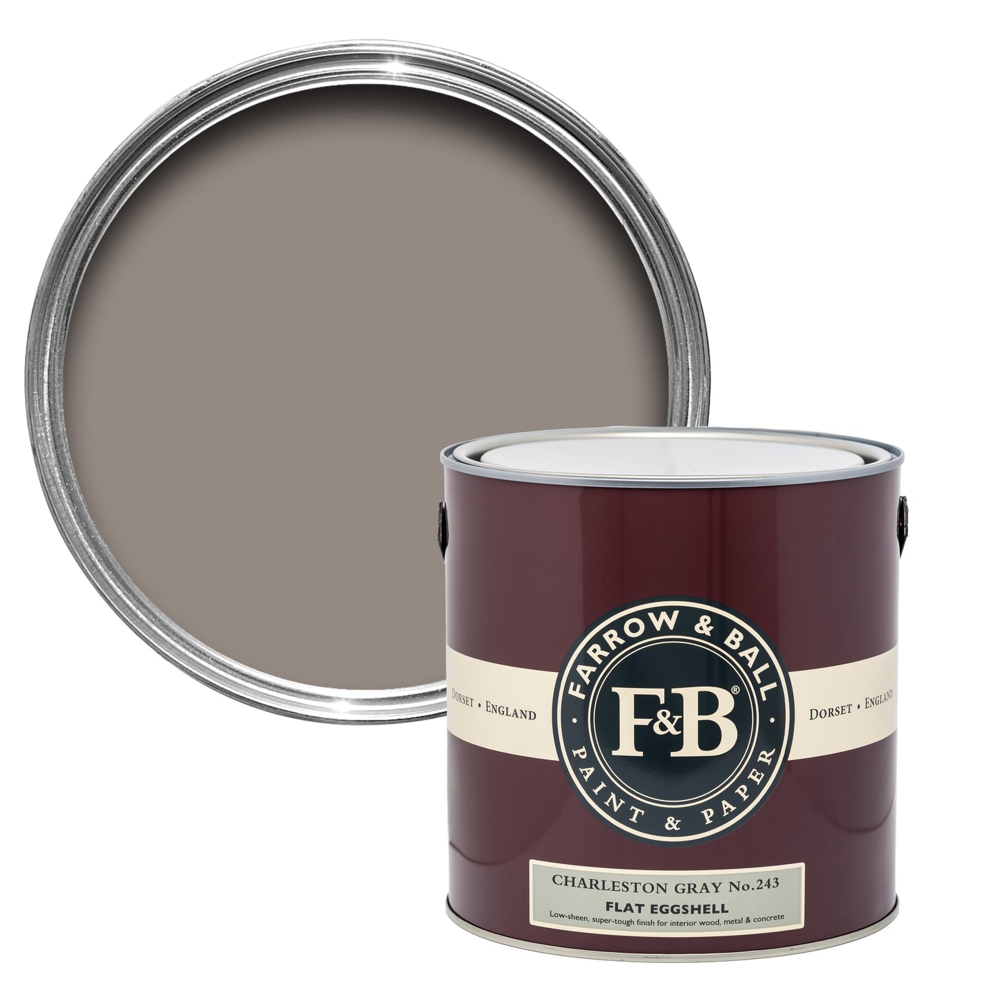 Farrow & Ball 750ml Flat Eggshell Charleston Gray No.243