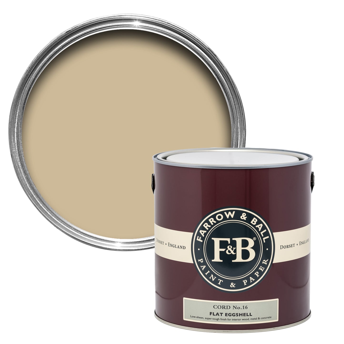 Farrow & Ball 2.5L Flat Eggshell Cord No.16