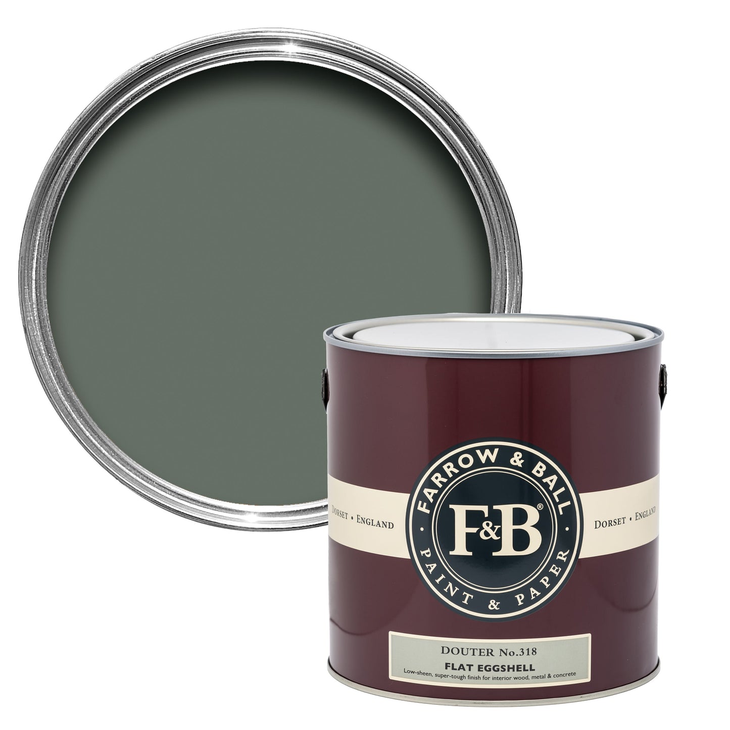 Farrow & Ball 5L Flat Eggshell Douter No.318
