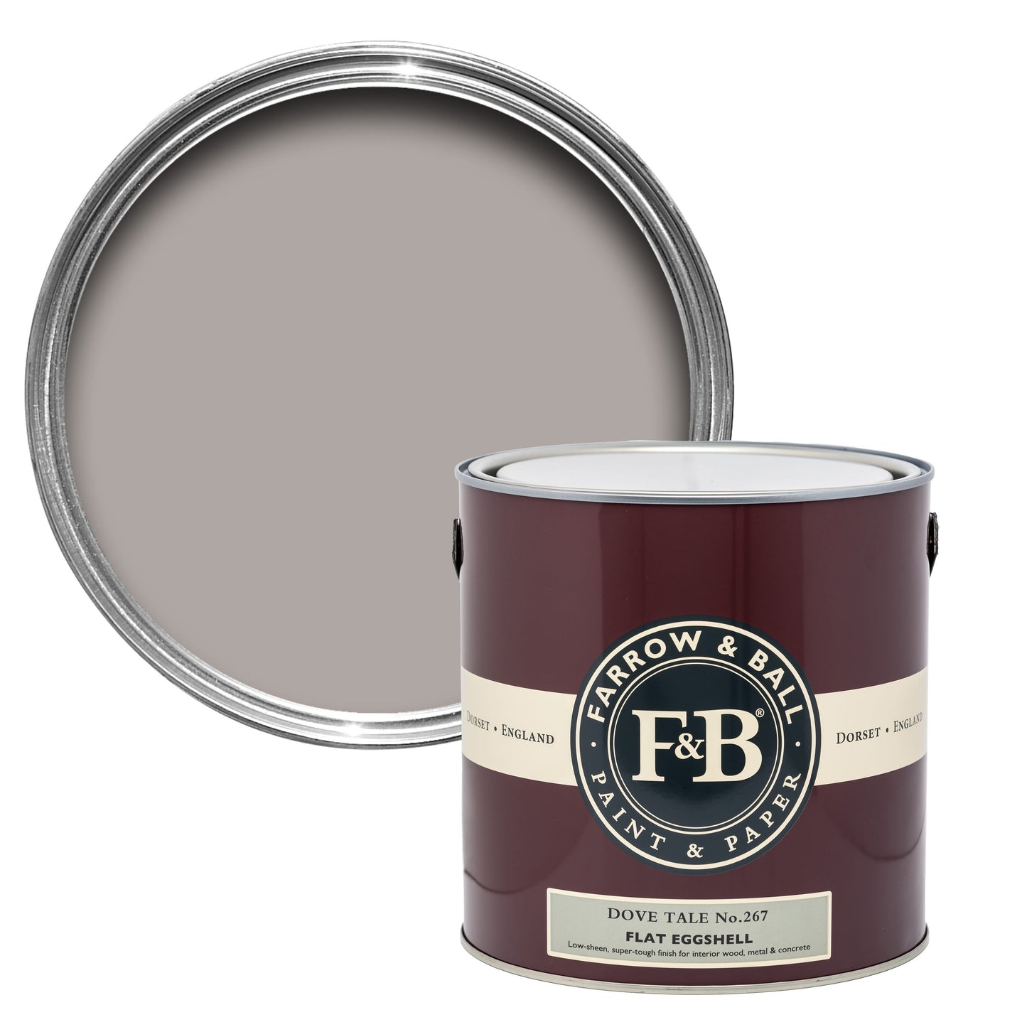 Farrow & Ball 5L Flat Eggshell Dove Tale No.267