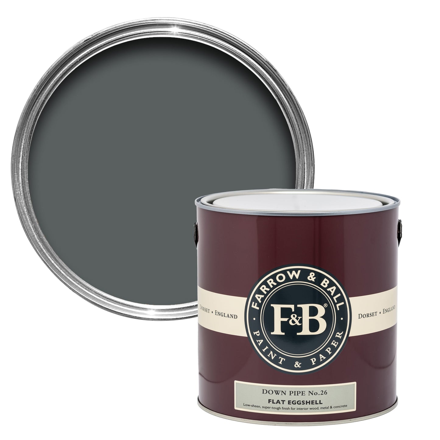 Farrow & Ball 5L Flat Eggshell Down Pipe No.26