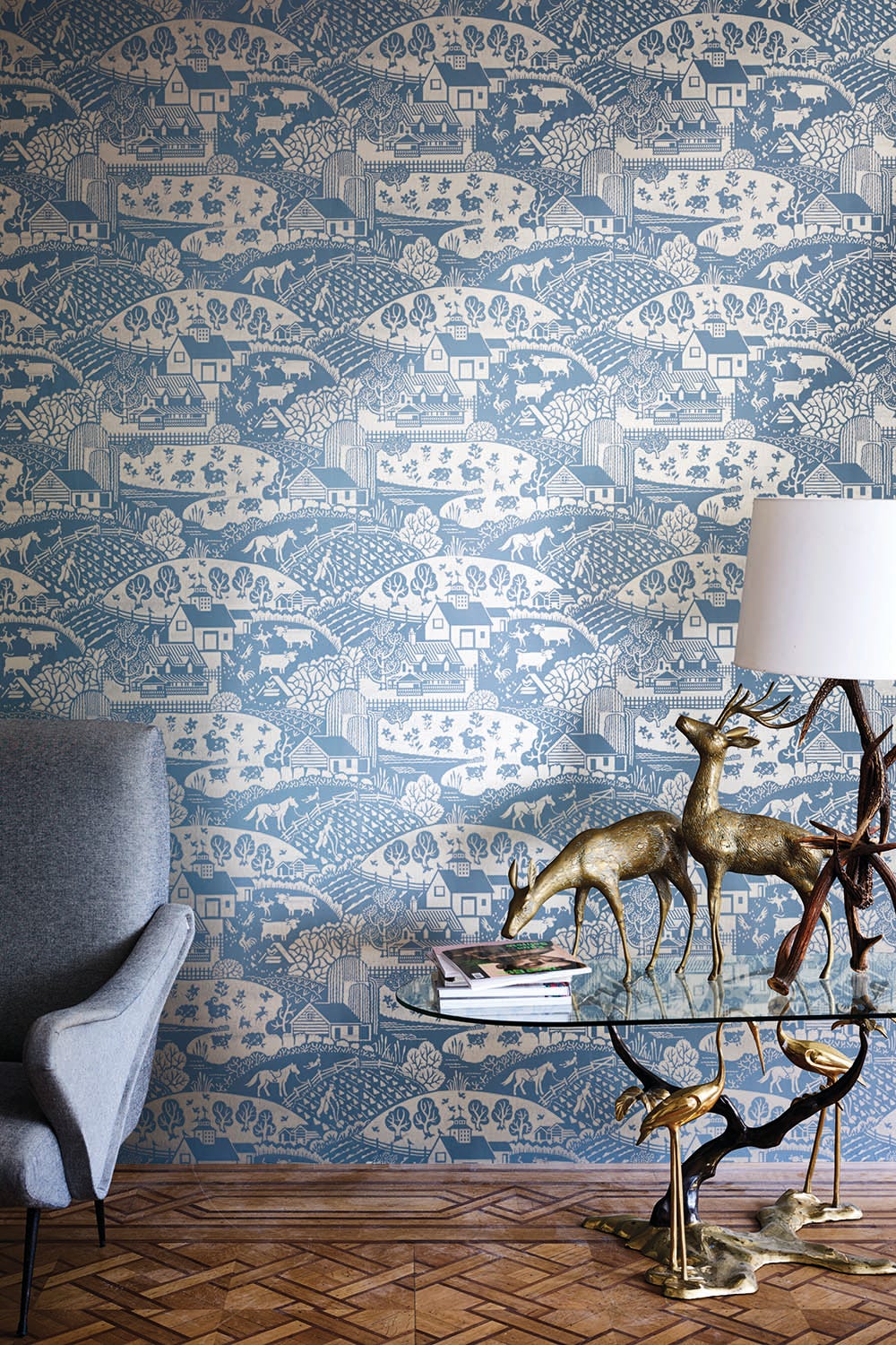 Farrow & Ball Gable wallpaper in a room setting