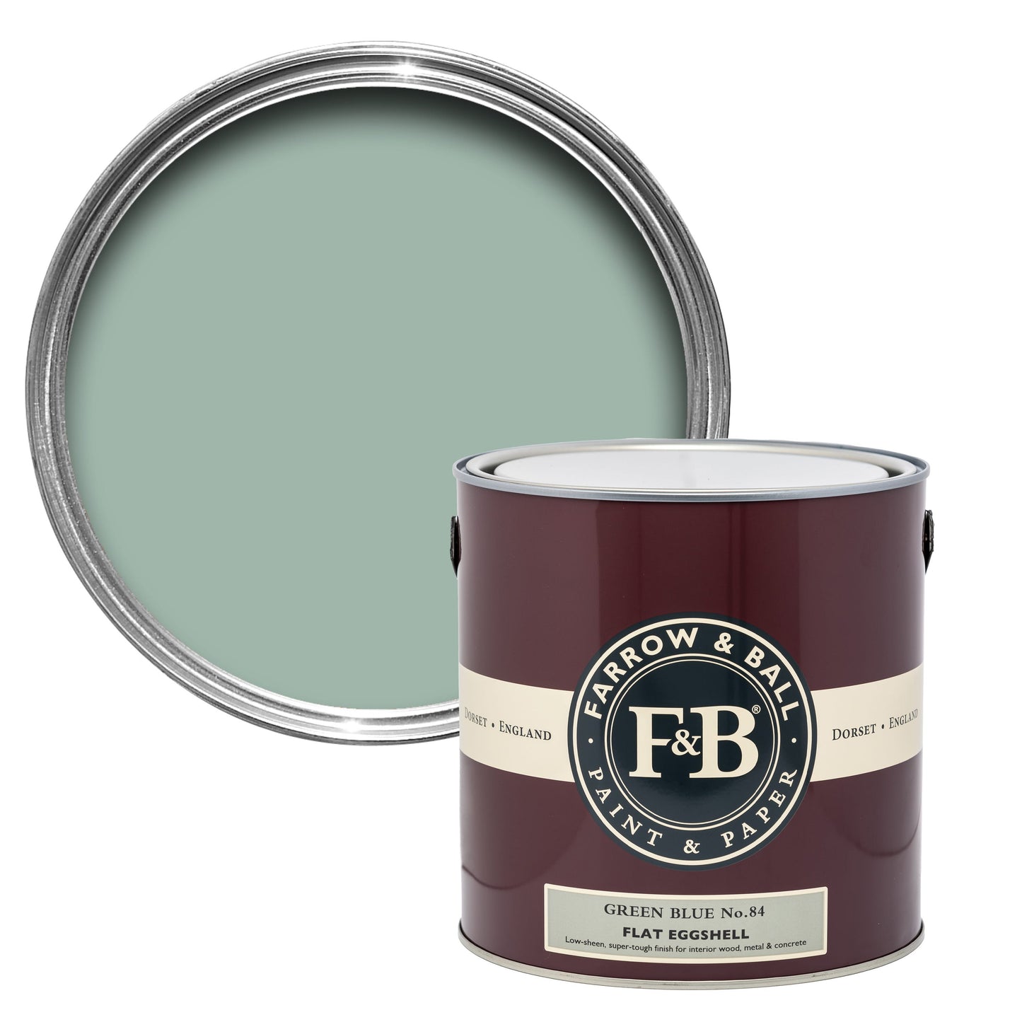 Farrow & Ball 5L Flat Eggshell Green Blue No.84