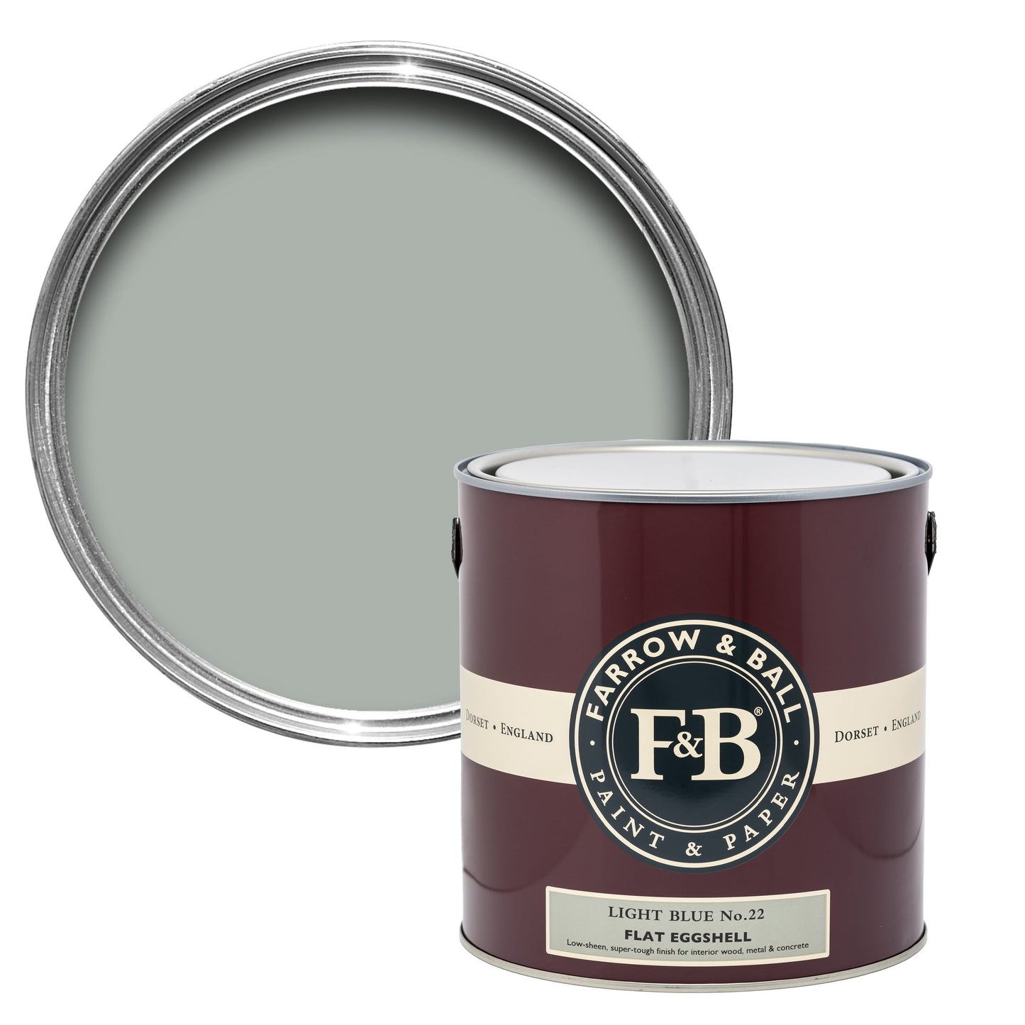 Farrow & Ball 5L Flat Eggshell Light Blue No.22