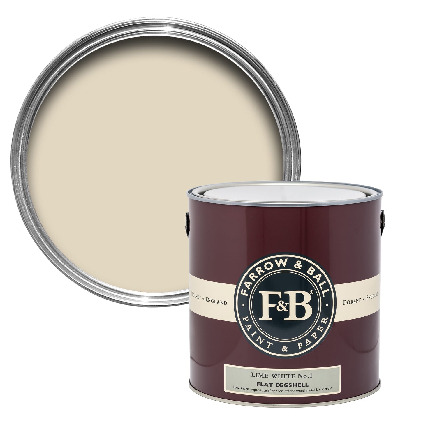 Farrow & Ball 5L Flat Eggshell Lime White No.1
