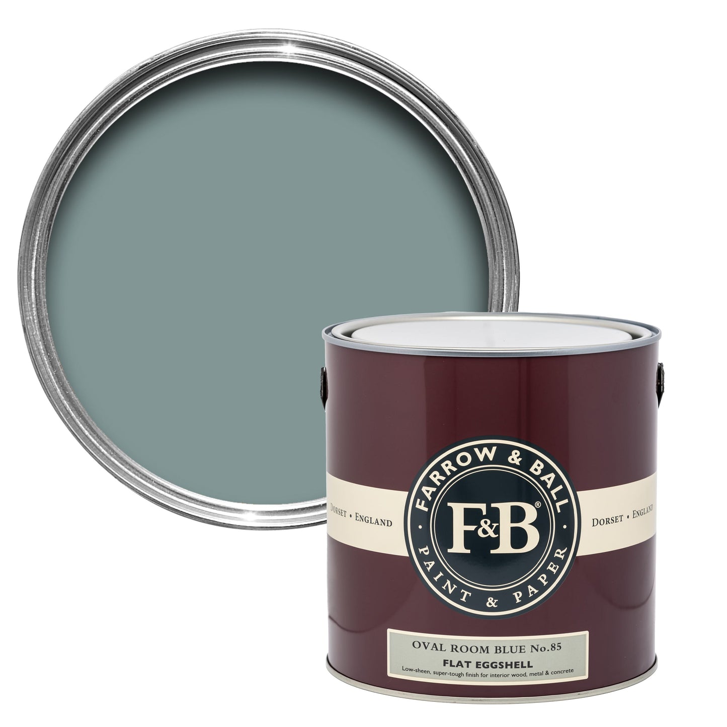 Farrow & Ball 750ml Flat Eggshell Oval Room Blue No.85