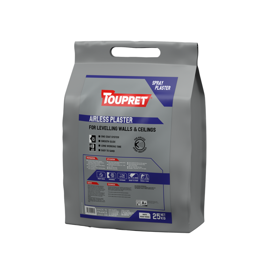 Toupret Airless Spray Plaster All in One 25KG Full Pallet 40x 25KG Bags