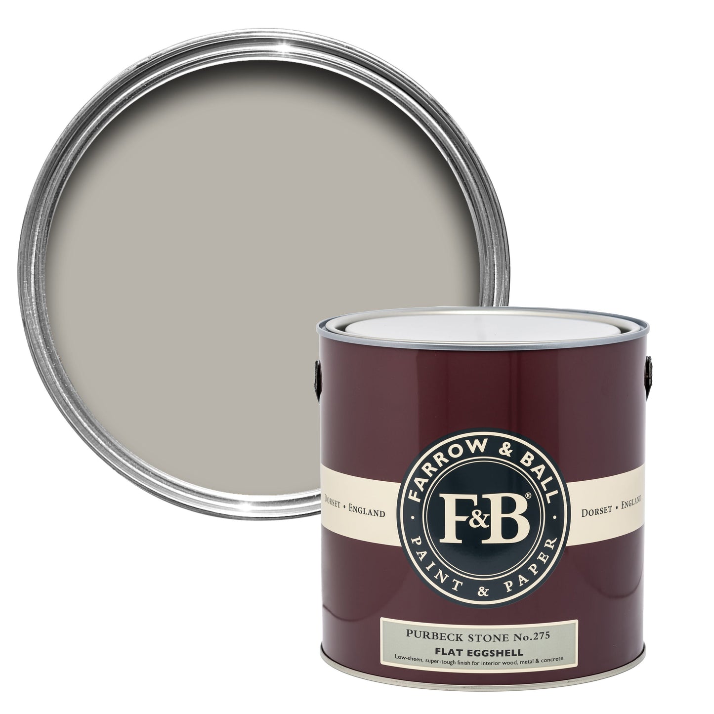 Farrow & Ball 5L Flat Eggshell Purbeck Stone No.275