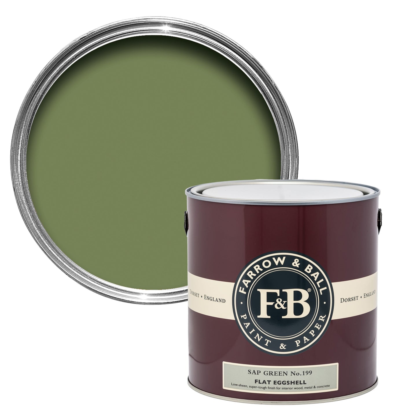 Farrow & Ball 5L Flat Eggshell Sap Green No.199