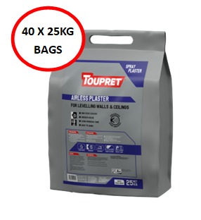 Toupret Airless Spray Plaster All in One 25KG Full Pallet 40x 25KG Bags
