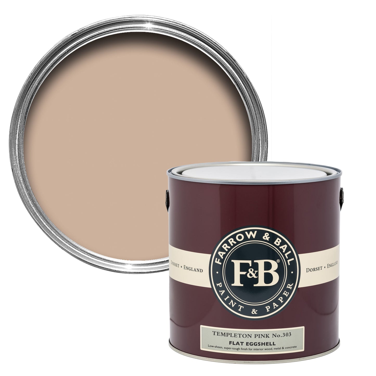 Farrow & Ball 750ml Flat Eggshell Templeton Pink No.303