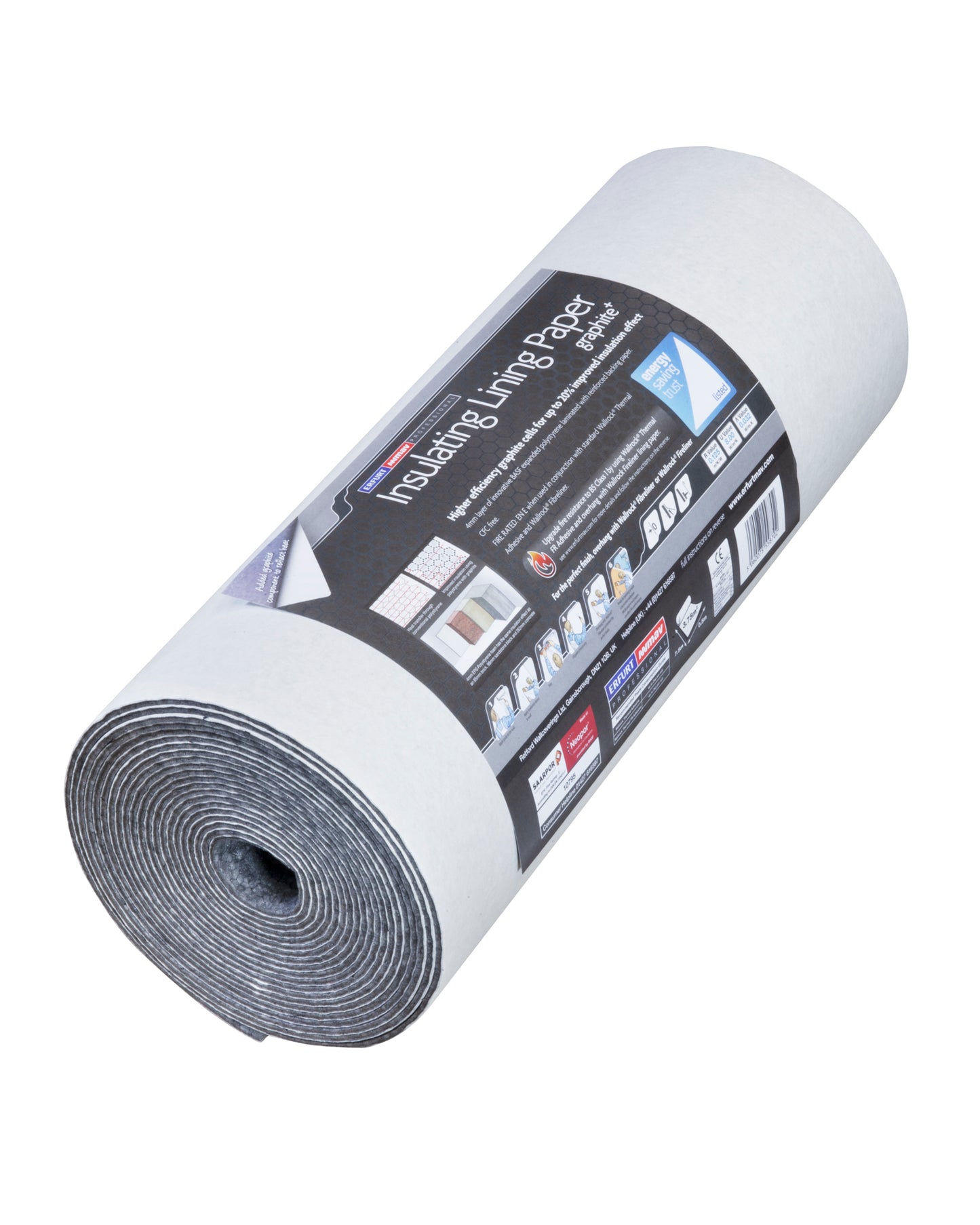 Erfurt Mav Insulating Lining Paper Graphite Plus Roll - Fire Rated