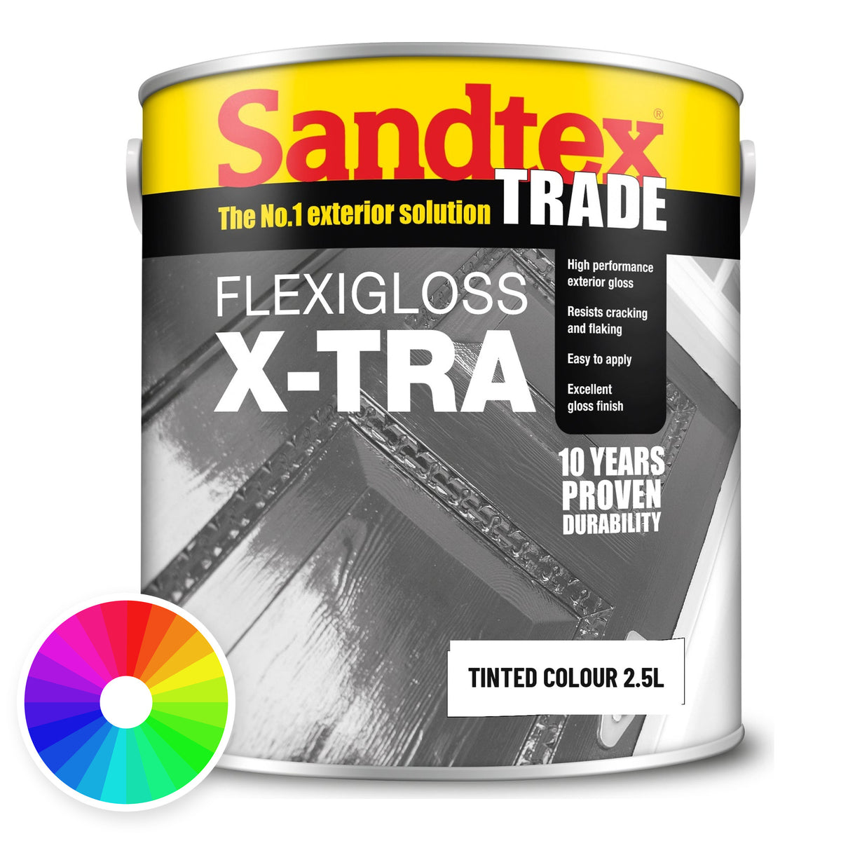 Sandtex Trade Flexigloss X-Tra, Tinted Colours 2.5L, colour wheel