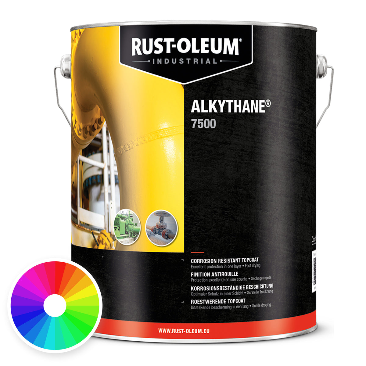 Rust-Oleum 7500 Alkythane 5 litre tin with colour wheel – gloss, tinted to your chosen colour