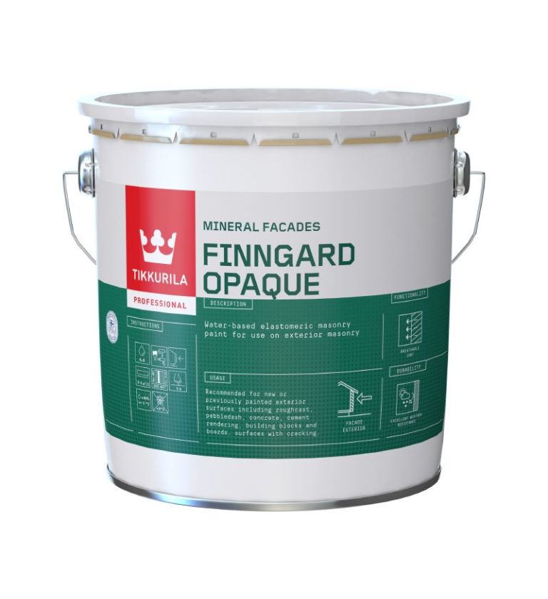 Finngard Opaque Elastomeric Waterborne Smooth Masonry Paint - White