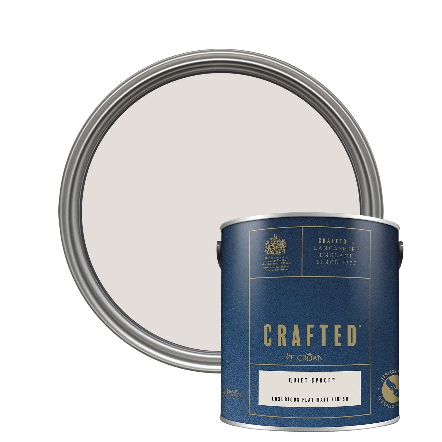 Crown Crafted Luxurious Flat Matt Finish Paint - Quiet Space - 2.5 Litre