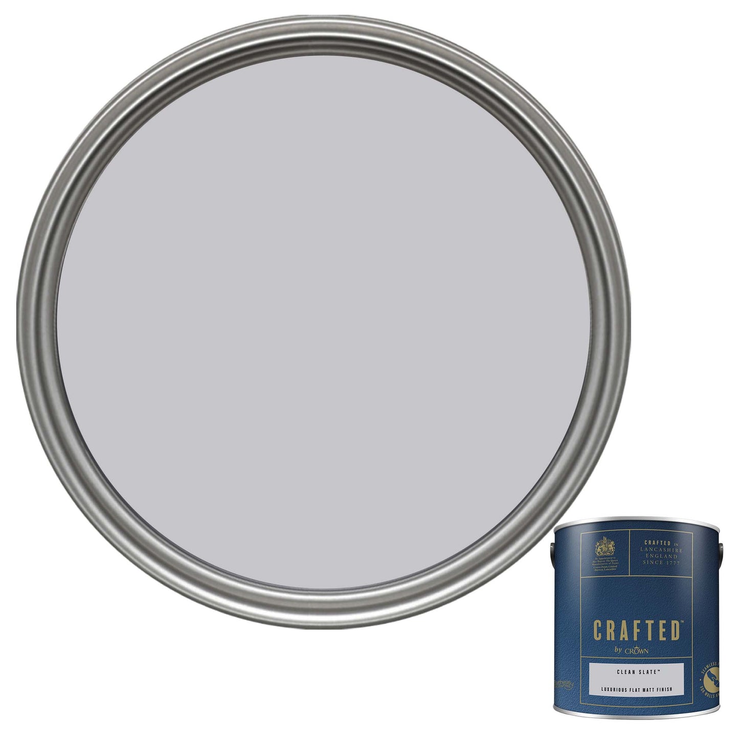 Crown Crafted Luxurious Flat Matt Finish Paint - Clean Slate - 2.5 Litre