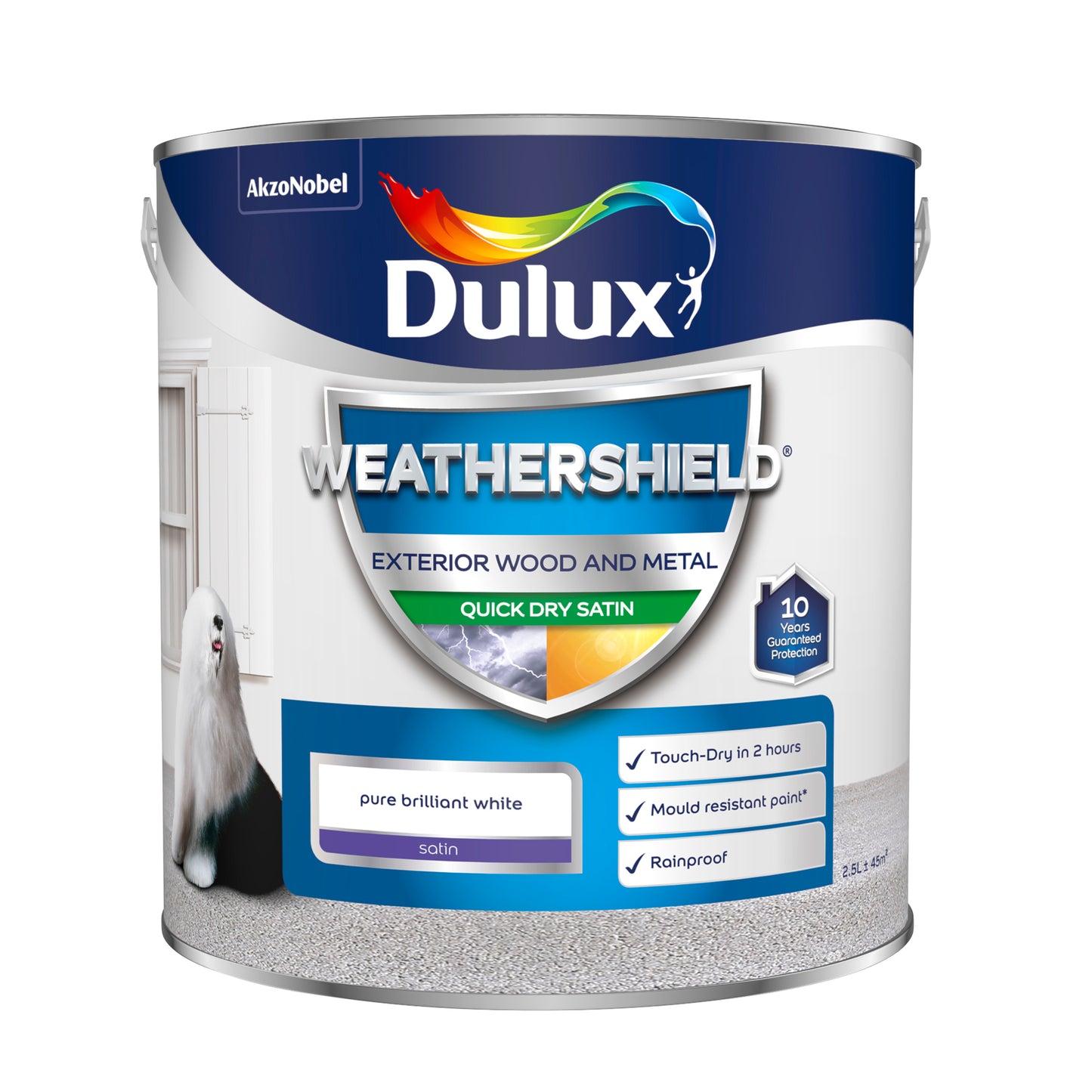 Dulux Weathershield Quick Dry Satin Paint - Pure Brilliant White