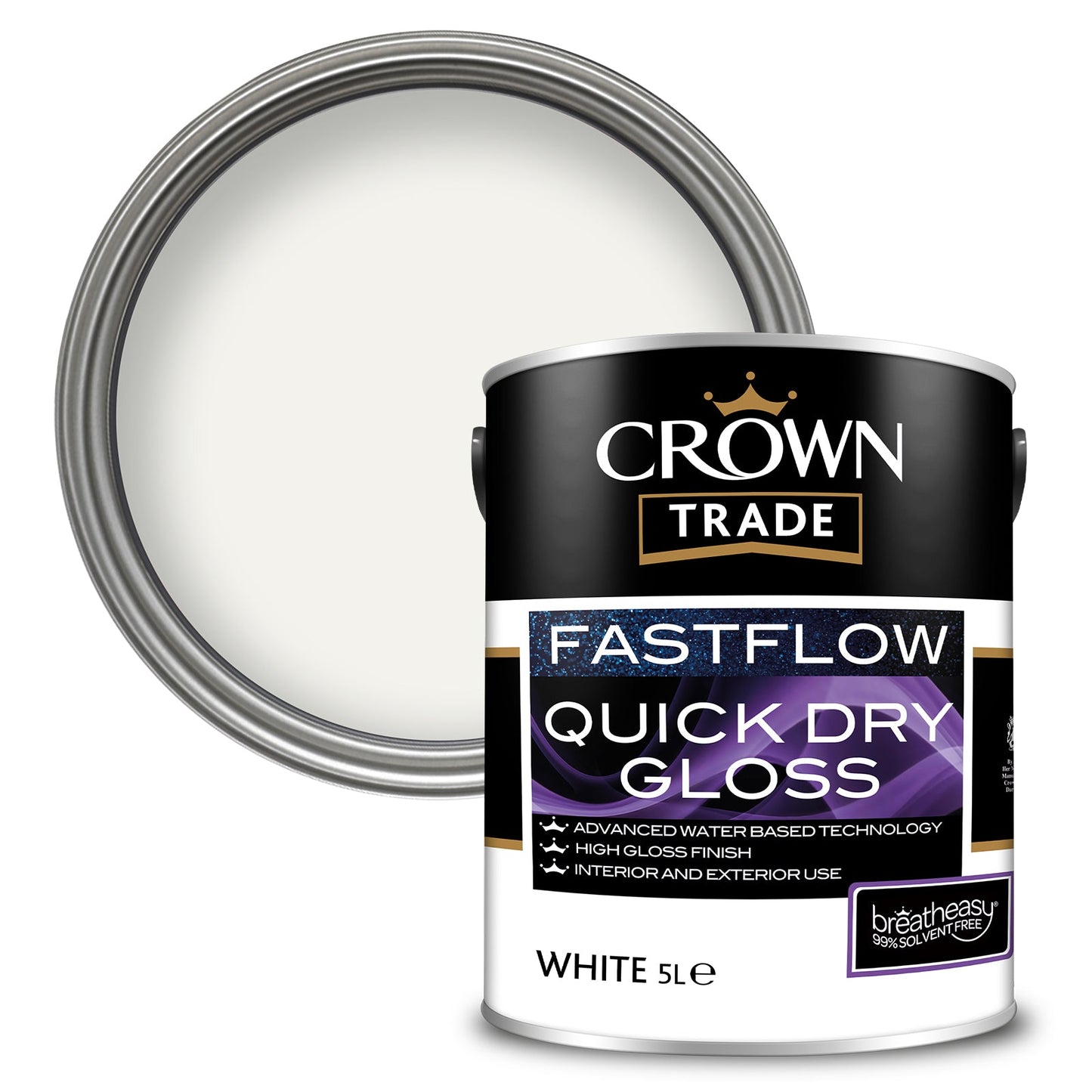 Crown Trade Fastflow Quick Dry Gloss Paint - White