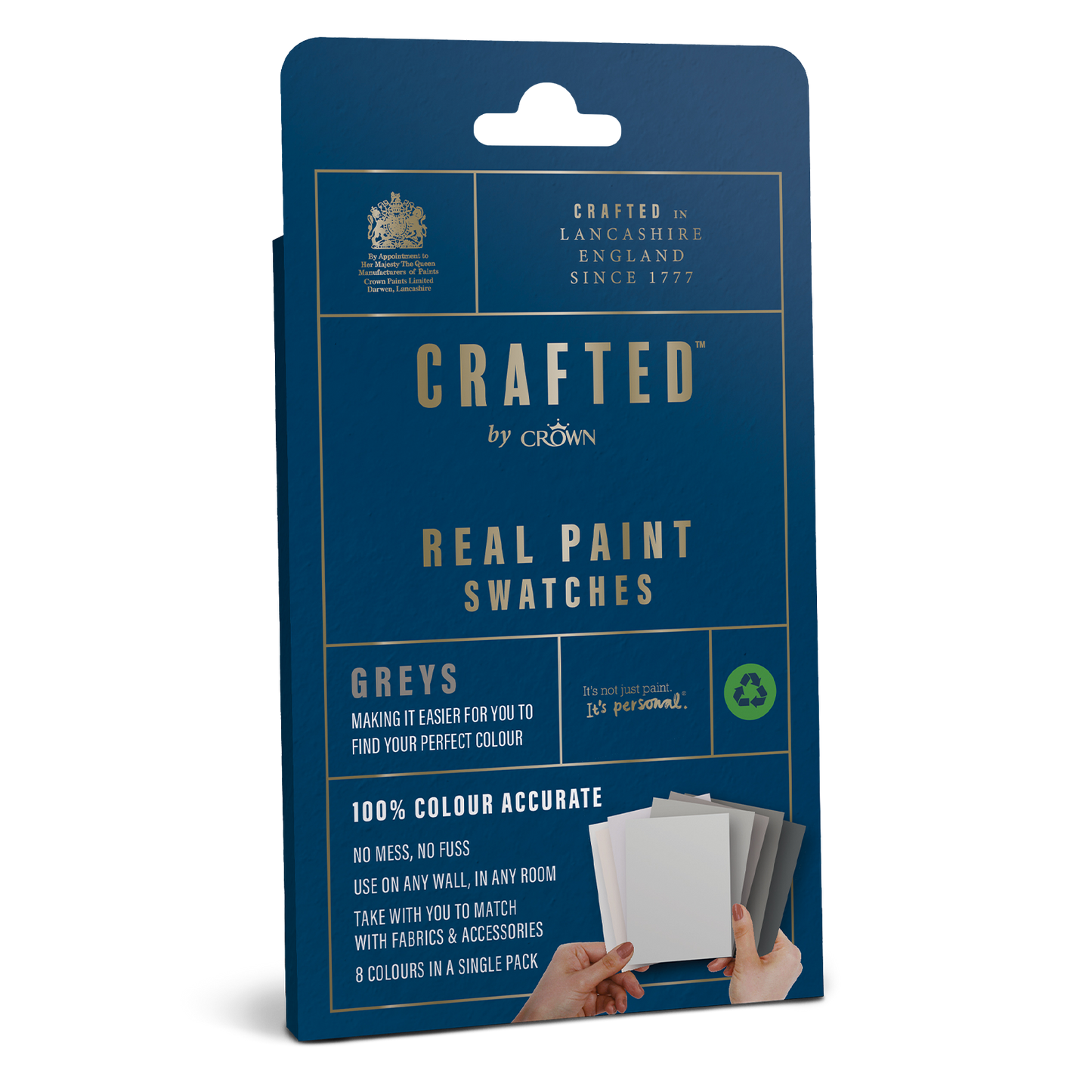 Crown Crafted Real Paint Swatches - Greys (Pack of 8)