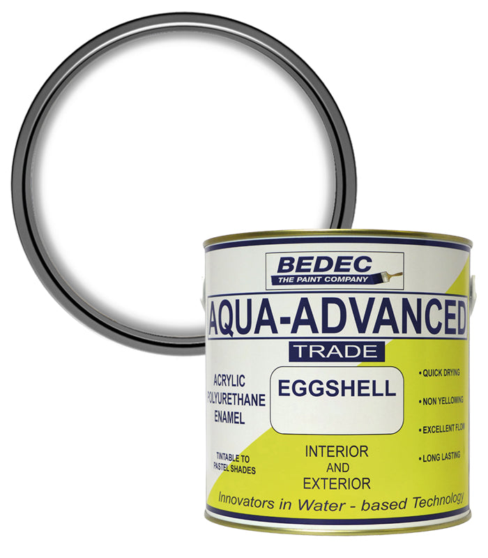 Bedec Aqua Advanced Eggshell Paint - Brilliant White