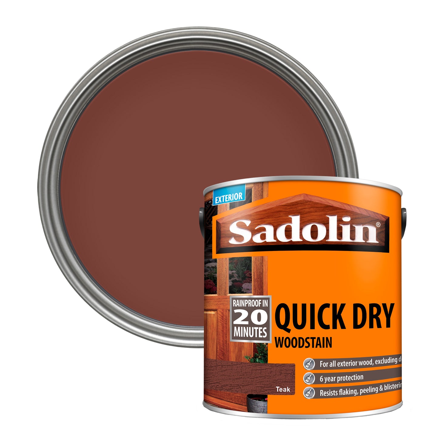 Sadolin Quick Dry Long-Lasting Exterior Woodstain with Six Year Protection - Teak