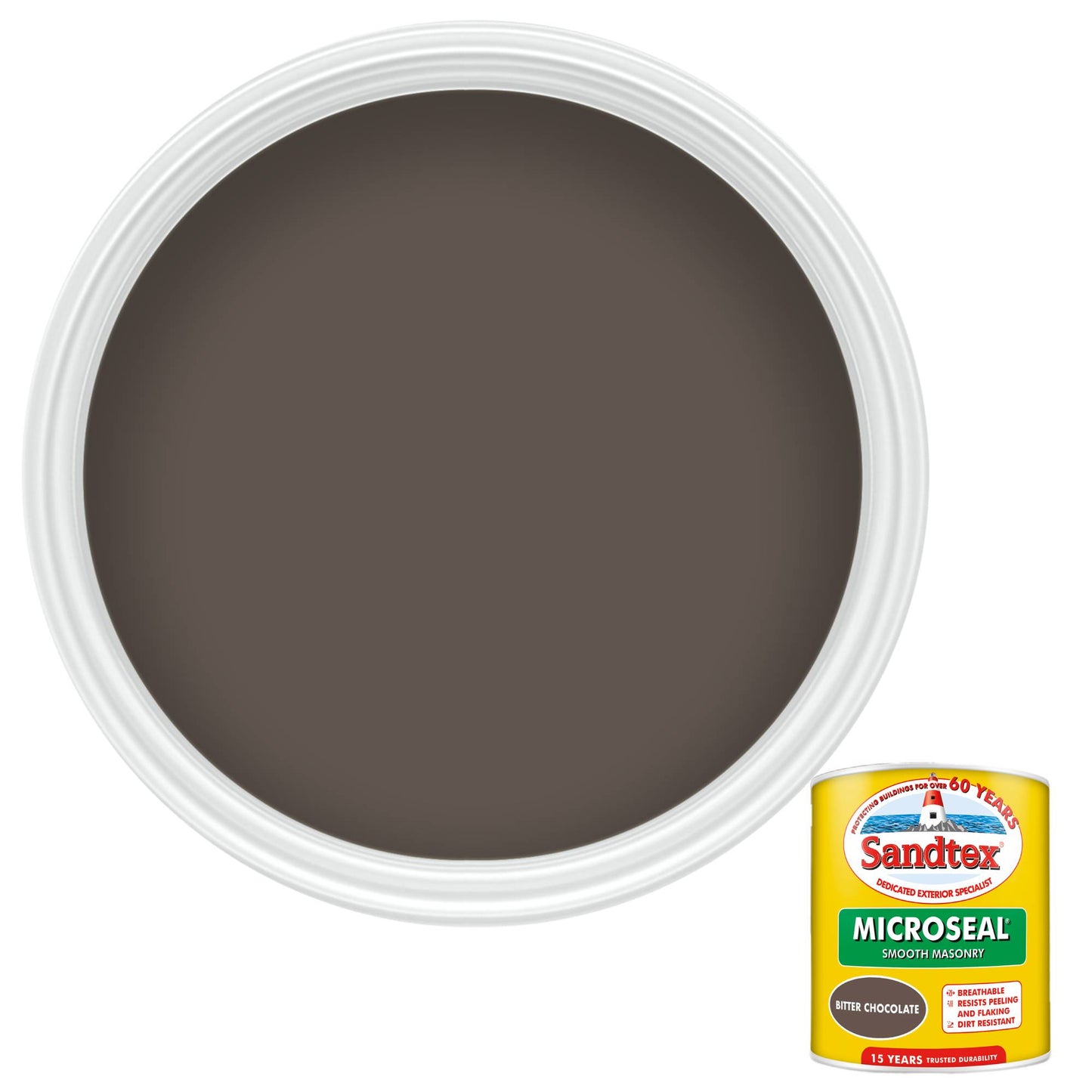 Sandtex 15 Year Weatherproof Exterior Wall Paint - Bitter Chocolate