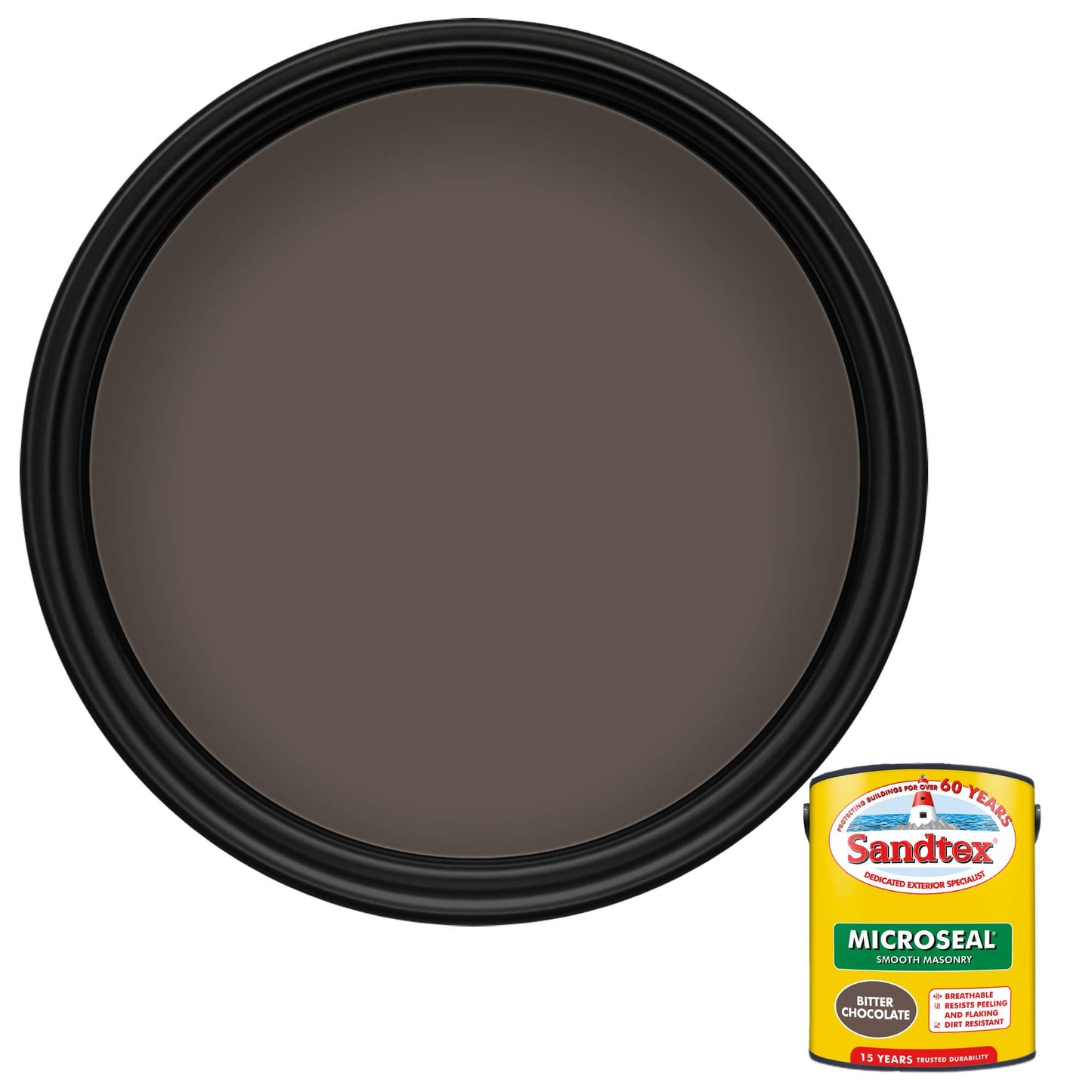 Sandtex 15 Year Weatherproof Exterior Wall Paint - Bitter Chocolate