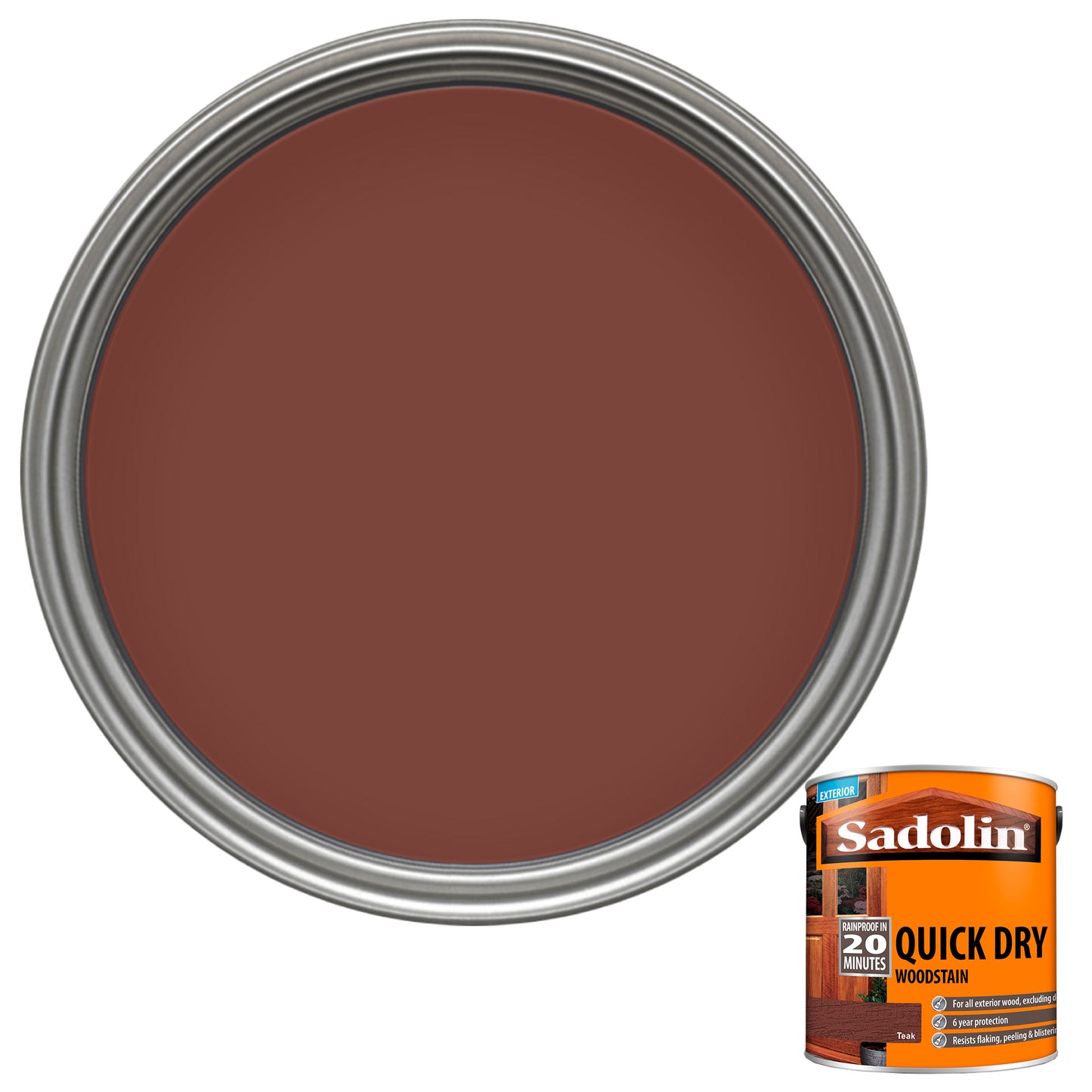 Sadolin Quick Dry Long-Lasting Exterior Woodstain with Six Year Protection - Teak