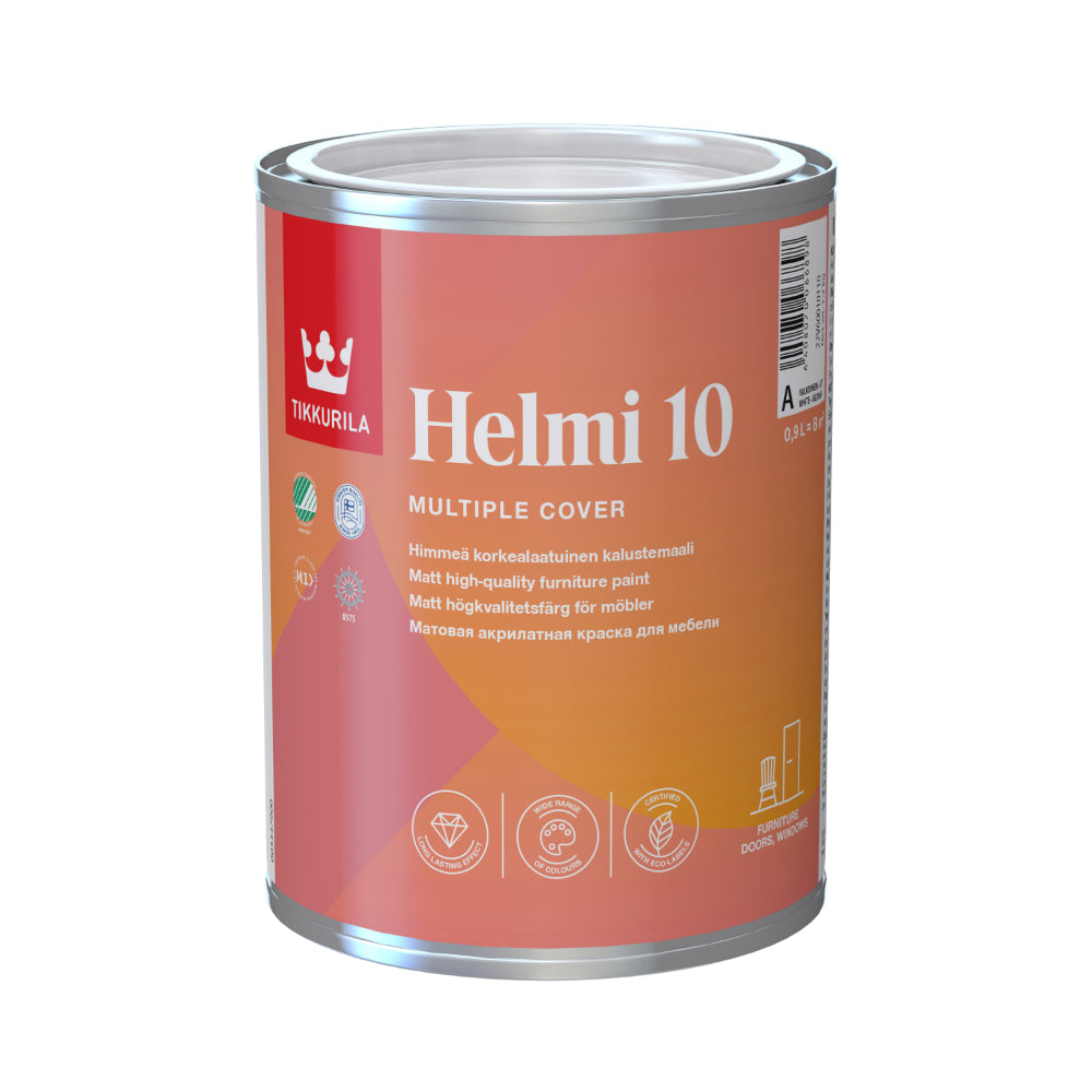 Helmi 10 Water-Based Acrylic Matt Wood Paint - White