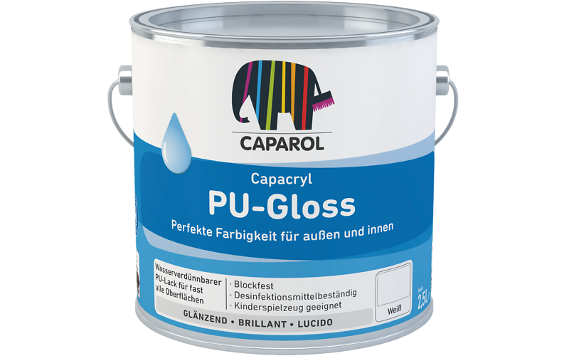 Caparol PU Gloss Water Based Wood and Metal Paint White
