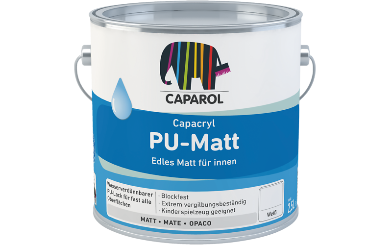 Caparol PU Matt Water Based Wood and Metal Paint White