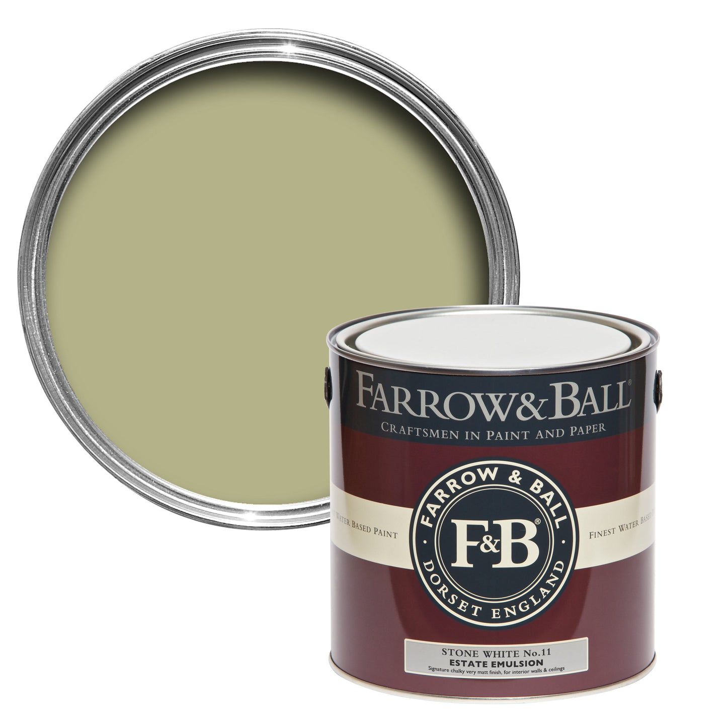 Tin Farrow & Ball 2.5L Modern Emulsion Stone White No.11