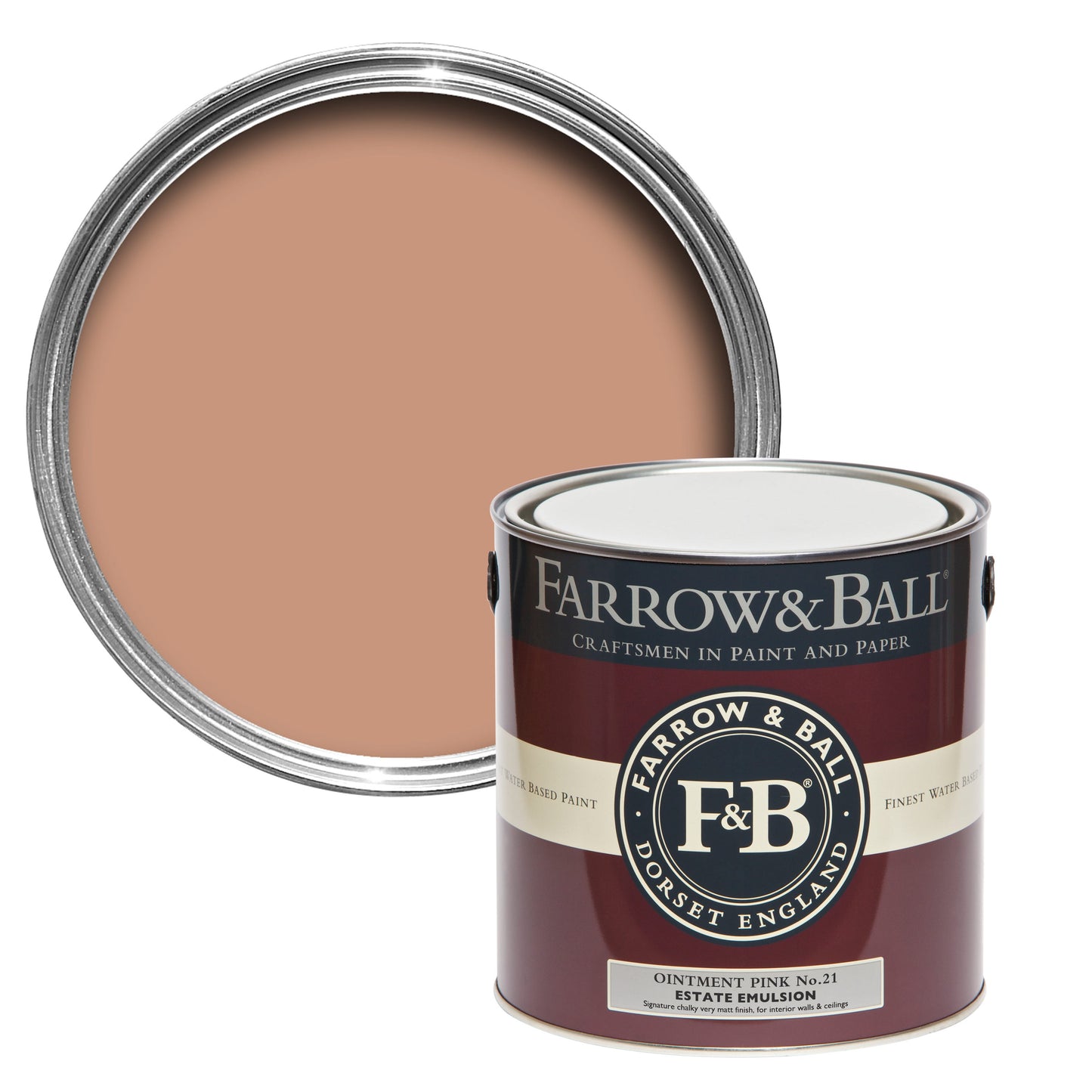 Farrow & Ball 2.5L Modern Eggshell Ointment Pink No.21
