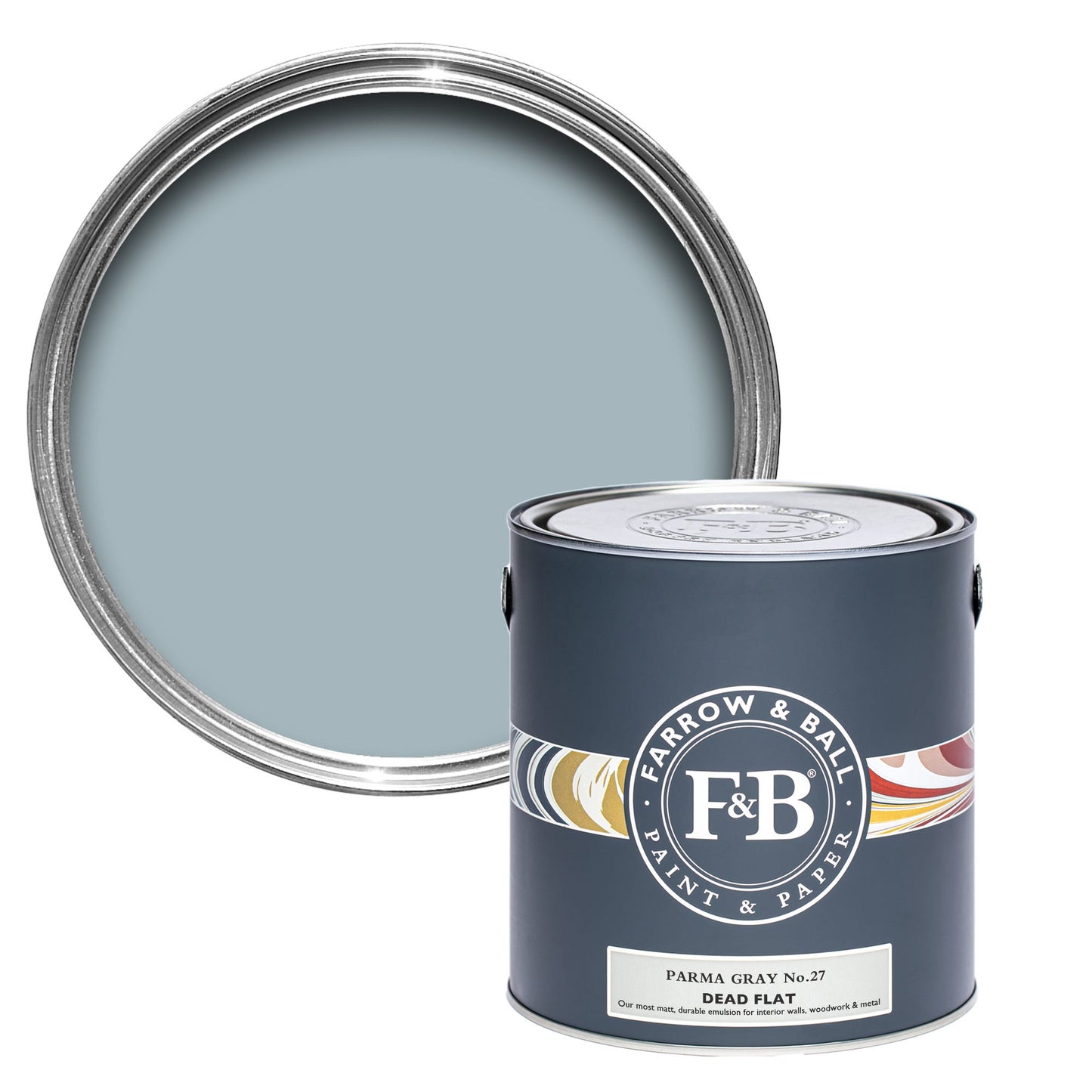 Farrow & Ball Multi Surface 2.5L Dead Flat Parma Gray No.27