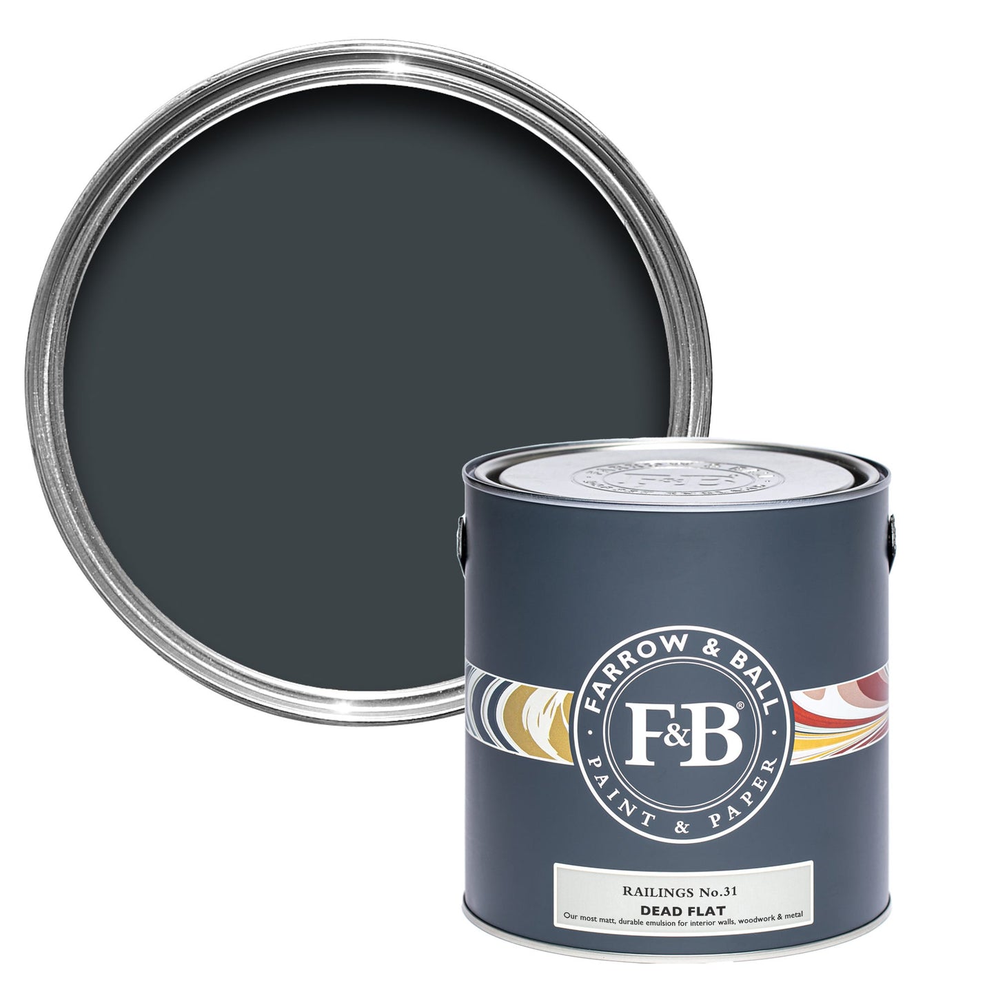 Farrow & Ball Multi Surface 5L Dead Flat Railings No.31