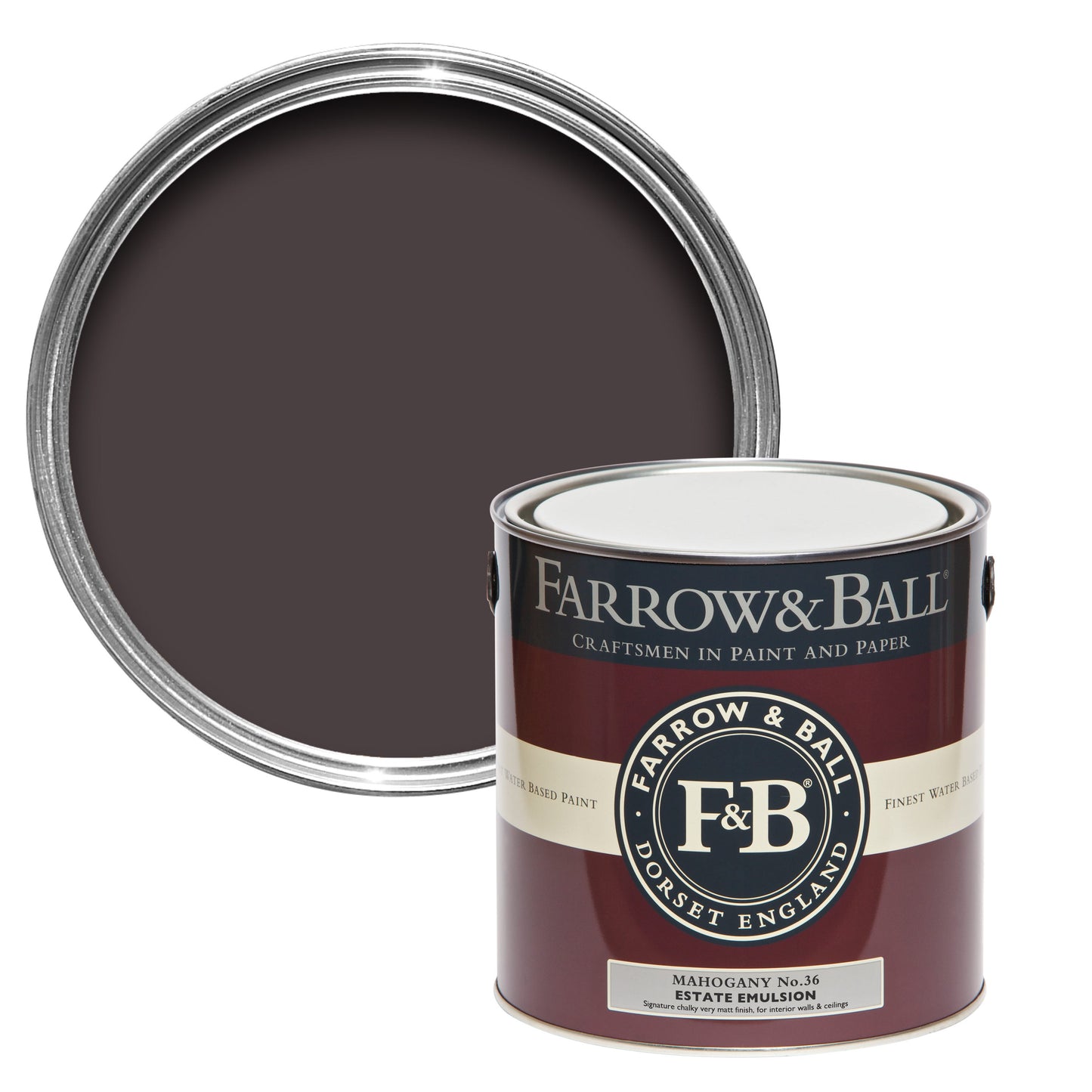Tin Farrow & Ball 2.5L Modern Emulsion Mahogany No.36