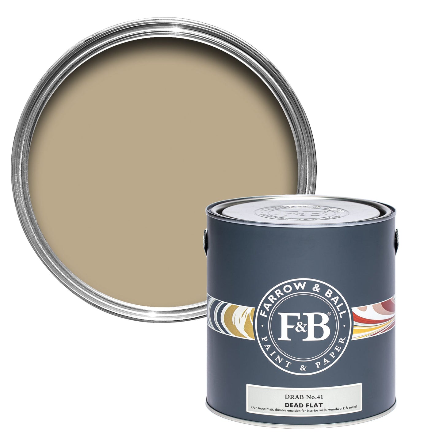 Farrow & Ball Multi Surface 5L Dead Flat Drab No.41