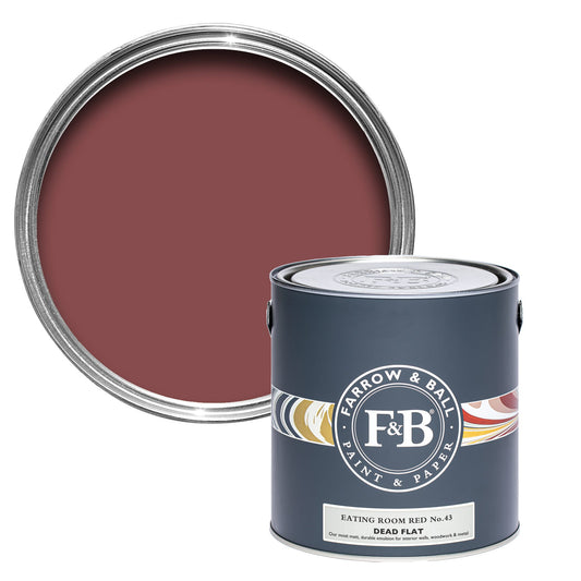 Farrow & Ball Multi Surface 5L Dead Flat Eating Room Red No.43