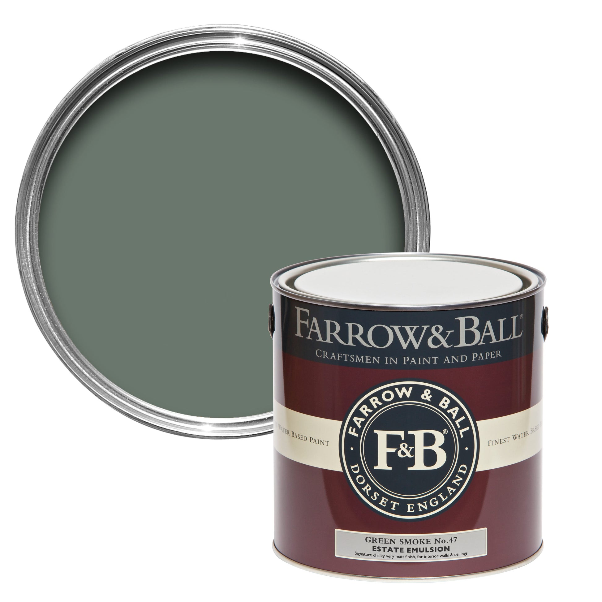 Tin Farrow & Ball 2.5L Modern Emulsion Green Smoke No.47